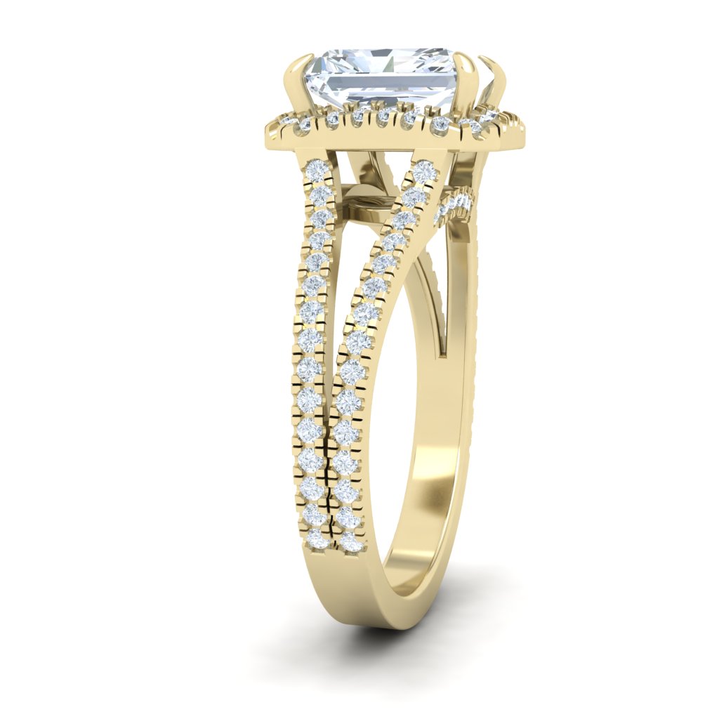Essence Radiant with Halo Moissanite Engagement Ring